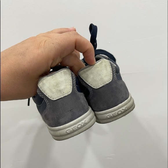 Geox Kids Lace-Up Side Zip Perforated Sneaker Blue - Picture 3 of 9